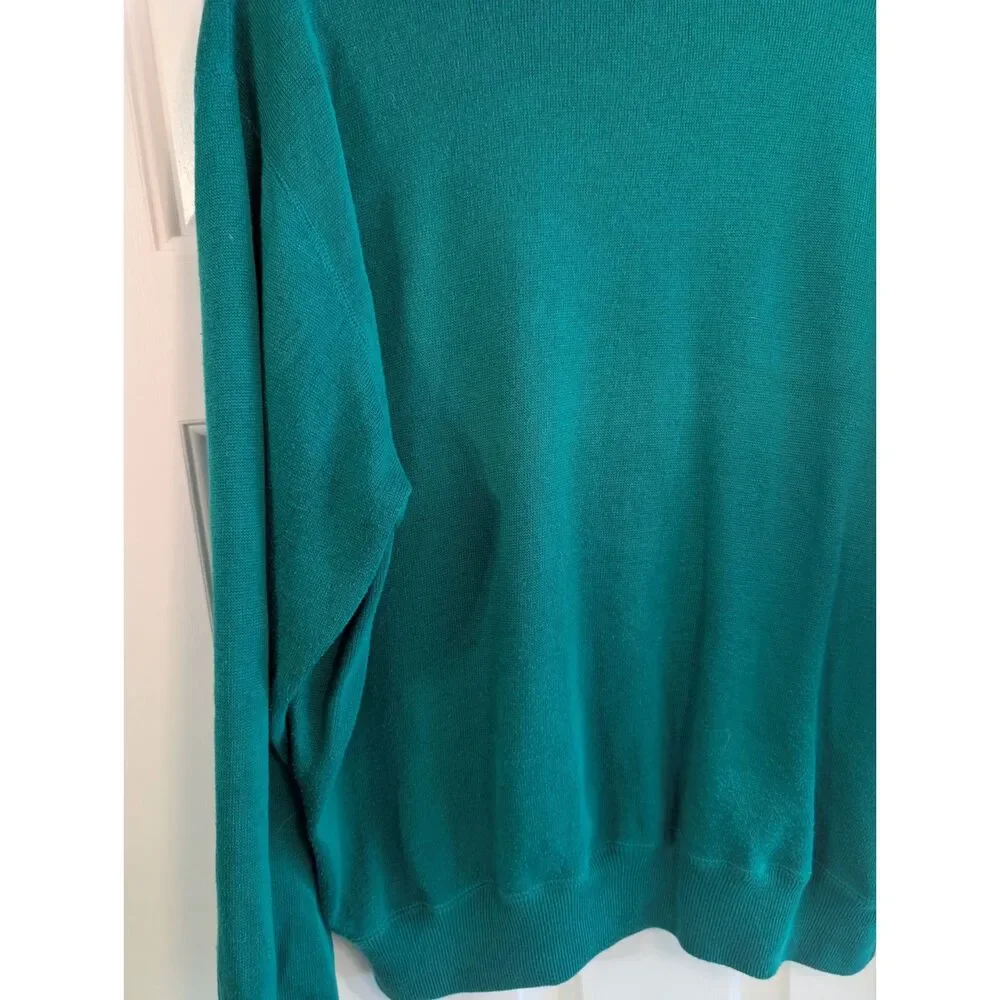 Vintage Polo Golf Ralph Lauren Men's Large Green Crest Crewneck Sweater